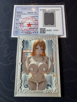 Nami Silver Card Silver Metal Pretty Waifu Doujin Case Prize One Piece Numbered - Image 1