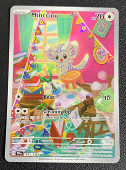 Minccino 182/162 Temporal Forces Illustration Rare Holo Pokemon TCG Card NM - Image 1