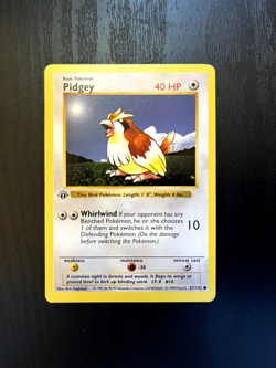Vintage Pidgey 57/102 1st First Edition Shadowless Base Set Pokemon Card WOTC - Image 1
