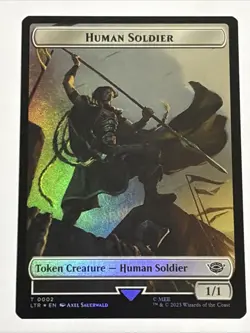 MTG Lord of the Rings Human Soldier/Food Token Foil 0002/0011 NM - Image 1