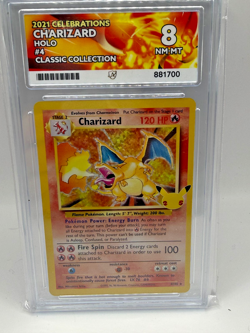 Pokemon Celebrations Charizard Holo #4 Classic Collection – Graded 8 NM-MT ACE 8 - Image 2