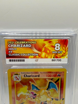 Pokemon Celebrations Charizard Holo #4 Classic Collection – Graded 8 NM-MT ACE 8 - Image 3
