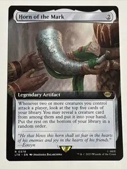 MTG Lord of the Rings Horn of the Mark Extended Art 0378 NM Rare - Image 1