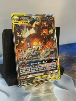 Reshiram & Charizard GX SM201 Black Star Promo Tag Team Pokemon Card NM/NM- - Image 3