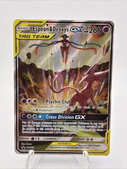 Pokemon TCG Espeon & Deoxys GX SM240 Black Star Promo Holo - NM - Image 1