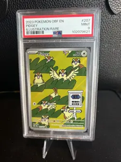 2023 Pokemon OBF En Pidgey Illustration Rare 207/197 PSA 9 Mint - Image 1