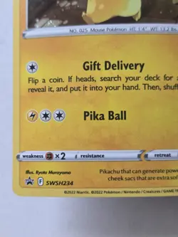 Pikachu SWSH234 Promo SWSH Black Star TCG Cosmo Holo Pokemon Go - Image 2