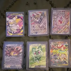 Pokemon TCG 6-Card Holo Lot ex/EX Mega Team Rocket - Audino Sprigatito + More - Image 1
