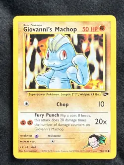 Pokemon TCG Giovannis Machop 72/132 Gym Challenge LP - Image 2
