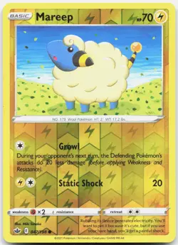 Mareep 047/198 Common Chilling Reign Pokemon Reverse Holo Near Mint - Image 1