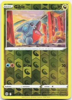 Gible 107/172 Common Brilliant Stars Pokemon Reverse Holo Near Mint - Image 1