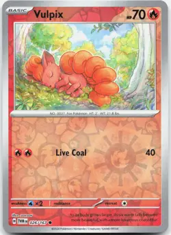 Vulpix 026/167 Common Twilight Masquerade Pokemon Reverse Holo Near Mint - Image 1