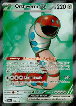 Orthworm ex 162/142 Ultra Rare Stellar Crown Pokemon NM - Image 1