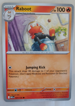 Raboot 027/132 Mega Evolutions Near Mint Pokemon Card - Image 1