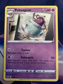 Pokemon TCG Sword and Shield Base Polteageist 090/202 - Image 1