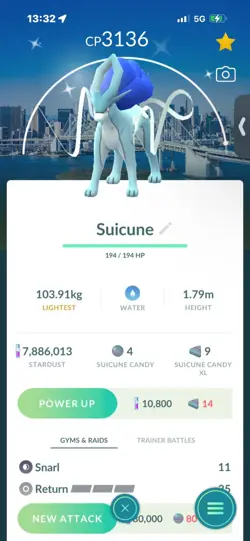 Pokemon Go Shiny Legendary Suicune ( Purified) ( Tokyo Background) ( High CP ) - Image 1