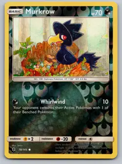 Murkrow 78/145 Common Guardians Rising Pokemon Reverse Holo Near Mint - Image 1