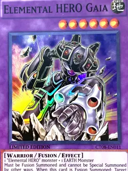 yugioh Elemental Hero Gaia CT08-EN011 Limited Edition Super Rare near mint - Image 2