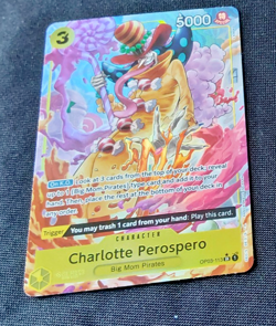 ONE PIECE ENGLISH CARD HOLO GAME CARTE Charlotte Perospero OP03-113 ALT EN MINT - Image 1