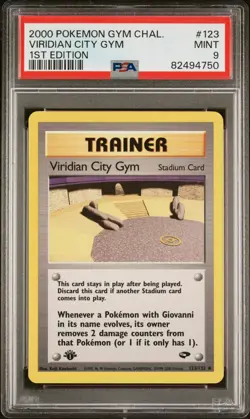 PSA 9 2000 Pokemon Gym Challenge 1st Edition Viridian City Gym Card # 129 PSA 9 - Image 1