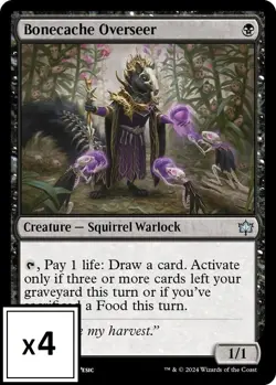 MTG (x4) Bonecache Overseer (x4) Playset (Bloomburrow U#085) NM/LP - Image 1