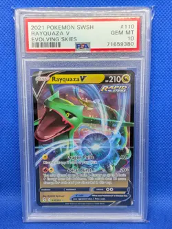 Pokemon Rayquaza V Holo Rare #110 Sword & Shield Evolving Skies PSA 10 GEM MINT - Image 1