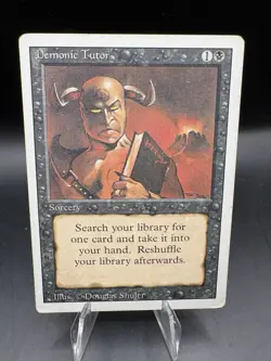 MTG English Demonic Tutor - Revised Edition - Moderately Played - Image 1