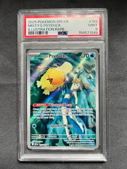 2025 POKEMON DRI EN-DESTINED RIVALS ILLUSTRATION RARE #193 MISTY'S PSYDUCK PSA 9 - Image 1