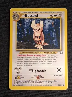 Noctowl 42/111 Uncommon Neo Genesis Pokemon LP - Image 1