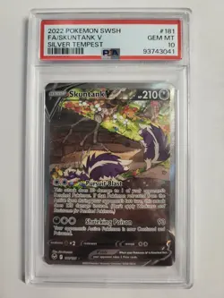 2022 Pokemon Skuntank V 181/195 Silver Tempest Alternate Art PSA 10 GEM MINT - Image 1