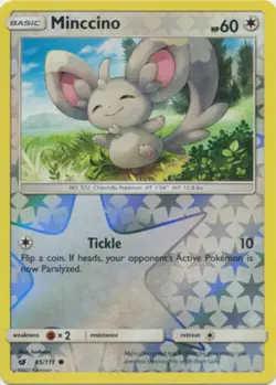 Mincinno 85/111 Crimson Invasion Reverse Holo Common Near Mint Pokemon DNA GAMES - Image 1