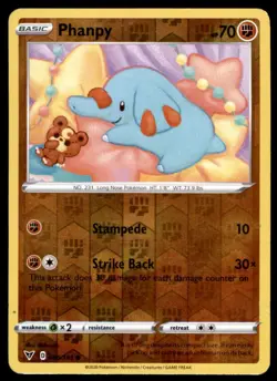 Phanpy 086/185 Common Vivid Voltage Pokemon Reverse Holo Lightly Played - Image 1
