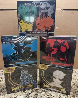 Pokemon Etb Evolving Skies Destined Rivals Black Bolt Mega Evolution Sealed Lot - Image 1