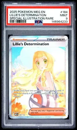 Lillie’s Determination 184/132 Pokemon TCG Mega Evolution Trainer SIR PSA 9 - Image 1