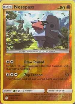 Nosepass Reverse Holo - 106/236 - Cosmic Eclipse Pokemon 2019 - Image 1