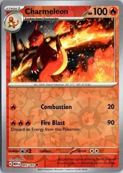 Pokemon 151 Charmeleon 005 Reverse Holo Scarlet & Violet NM - Image 1
