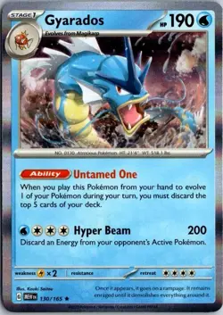 Pokemon 151 Gyarados 130 Holo Scarlet & Violet NM - Image 1
