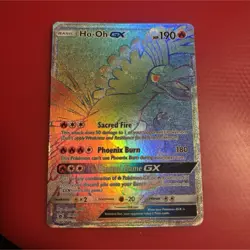 Pokemon Ho-Oh GX SM80 Black Star Promo Rainbow Full Art Holo - Image 1