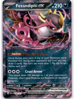FEZANDIPITI EX 142/217 DOUBLE RARE ASCENDED HEROES POKEMON NEAR MINT - Image 1
