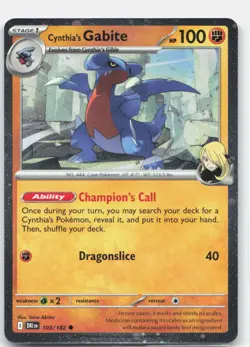 Cynthia's Gabite (Cosmos Holo) 103/182 Holo Pokemon NM - Image 1