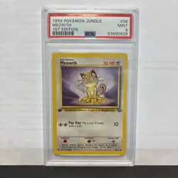 1999 POKEMON JUNGLE 1ST EDITION #56 MEOWTH PSA 9 - Image 1