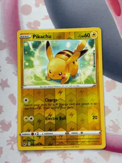 Pikachu 065/202 Common Sword & Shield Pokemon Reverse Holo Near Mint - Image 1