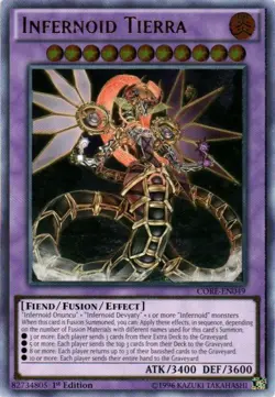 Yugioh! LP Infernoid Tierra - CORE-EN049 - Ultimate Rare - 1st Edition Lightly P - Image 1