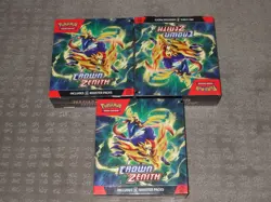 LOT OF 3 POKEMON CROWN ZENITH FACTORY SEALED BOOSTER BUNDLE BUNDLES - Image 1