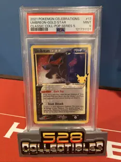 2021 POKEMON CELEBRATIONS CLASSIC COLLECTION #17 UMBREON-GOLD STAR PSA 9 - Image 1