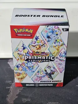 Pokemon Scarlet Violet Prismatic Evolutions Booster Bundle Sealed, 6-Pack - Image 1
