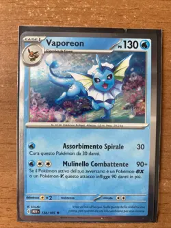 Vaporeon 134/165 Holo ERROR SQUARE CUT Near Mint Pokemon 151 Ita - Image 1