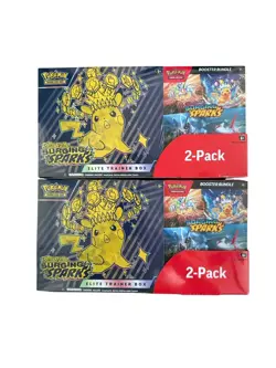 (2 BOXES) Pokemon Surging Sparks ETB + Booster Bundle Costco 2-pack - SEALED! - Image 1