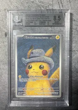 Pokemon Pikachu with Grey Felt Hat Van Gogh Full Art Promo SVP EN 085 BGS 8.5 - Image 1