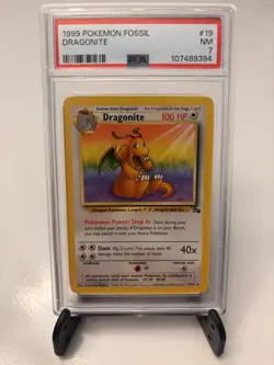Pokemon TCG Dragonite 19/62 Fossil PSA 7 - Image 1